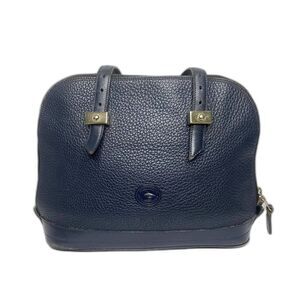 Dooney & Bourke Vintage Midnight Blue Pebbled Leather Shoulder Bag Purse